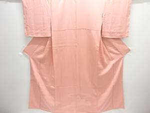 未使用品　ヱ霞に古典柄織出し一ツ紋付け下げ色無地着物